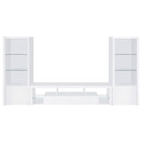 Jude 3-shelf Engineered Wood Media Tower High Gloss White - 704254