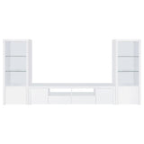 Jude 3-shelf Engineered Wood Media Tower High Gloss White - 704254