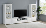 Jude 3-shelf Engineered Wood Media Tower High Gloss White - 704254