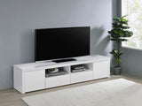 Jude 2-door Engineered Wood 79-inch TV Stand High Gloss White - 704262