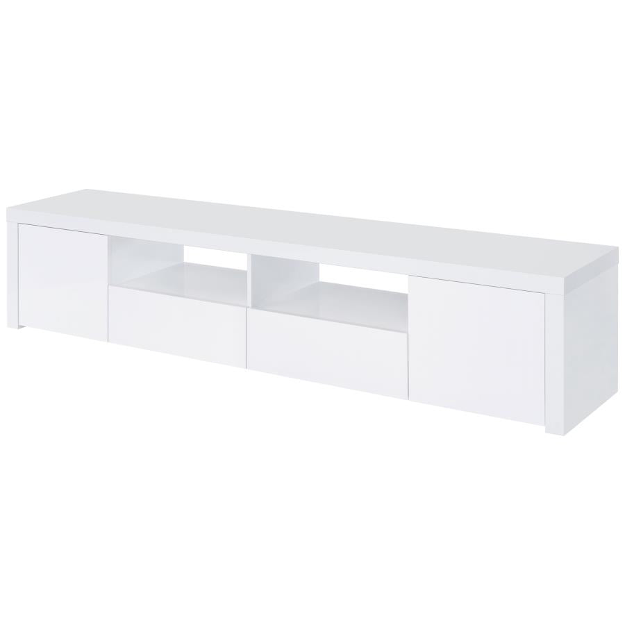Jude 2-door Engineered Wood 79-inch TV Stand High Gloss White - 704262