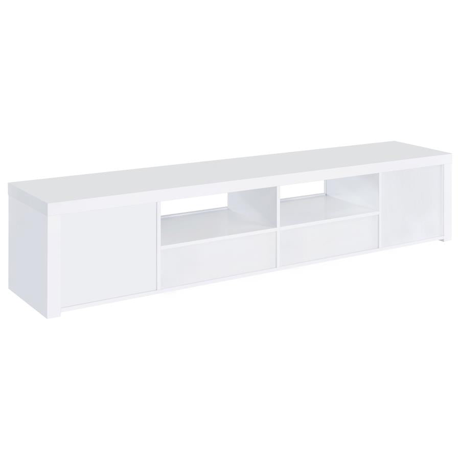 Jude 2-door Engineered Wood 79-inch TV Stand High Gloss White - 704262