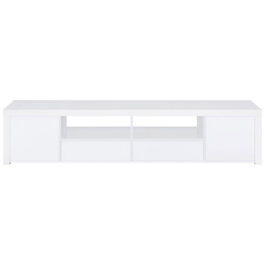 Jude 2-door Engineered Wood 79-inch TV Stand High Gloss White - 704262