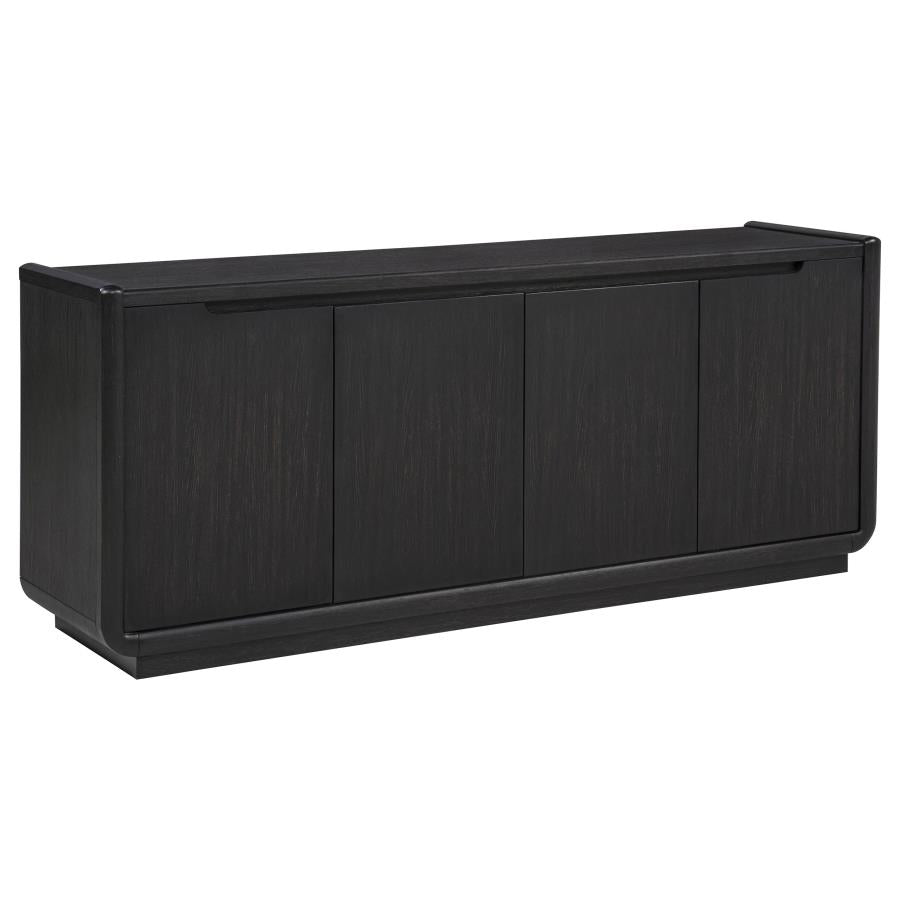 Leandro 72-inch 4-door TV Stand Media Console Burnished Black - 704633