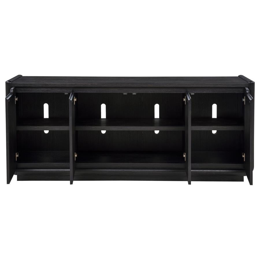 Leandro 72-inch 4-door TV Stand Media Console Burnished Black - 704633