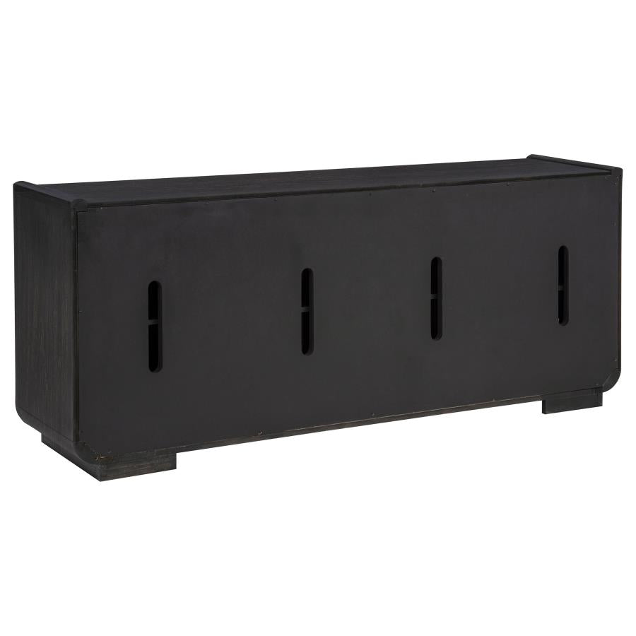 Leandro 72-inch 4-door TV Stand Media Console Burnished Black - 704633