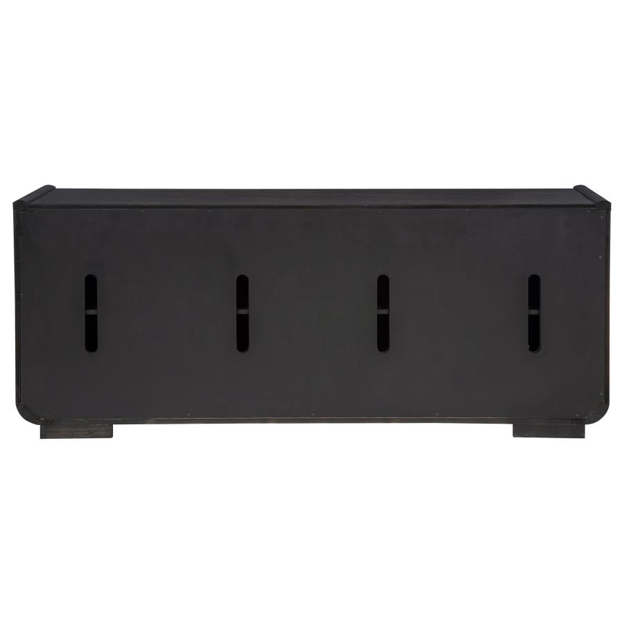 Leandro 72-inch 4-door TV Stand Media Console Burnished Black - 704633