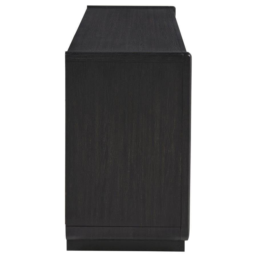 Leandro 72-inch 4-door TV Stand Media Console Burnished Black - 704633