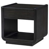 Leandro 1-drawer Wood Occasional Side End Table Burnished Black - 704637