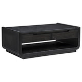 Leandro 2-piece Wood Coffee and End Table Set Burnished Black - 704638-S2