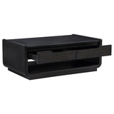 Leandro 2-piece Wood Coffee and End Table Set Burnished Black - 704638-S2