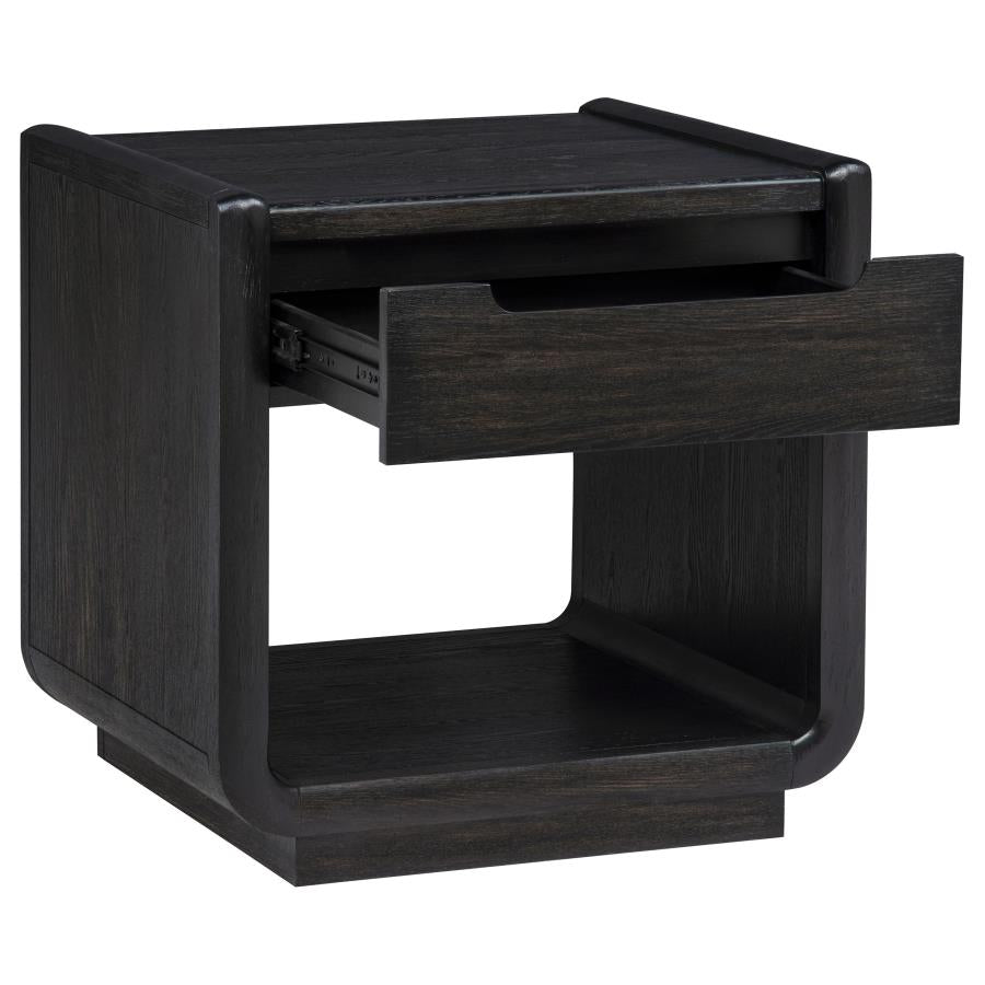 Leandro 3-piece Wood Coffee and End Table Set Burnished Black - 704638-S3