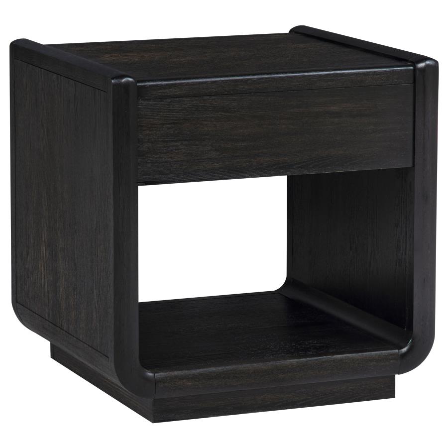 Leandro 3-piece Wood Coffee and End Table Set Burnished Black - 704638-S3