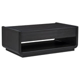 Leandro 3-piece Wood Coffee and End Table Set Burnished Black - 704638-S3