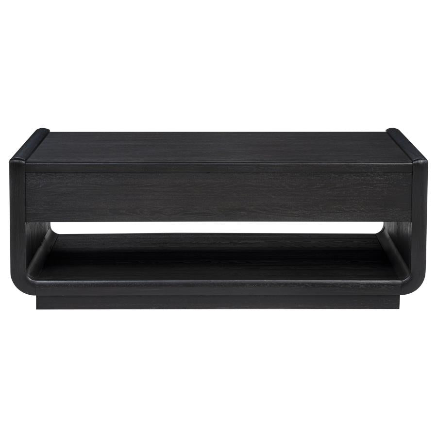 Leandro 2-drawer Wood Cocktail Coffee Table Burnished Black - 704638
