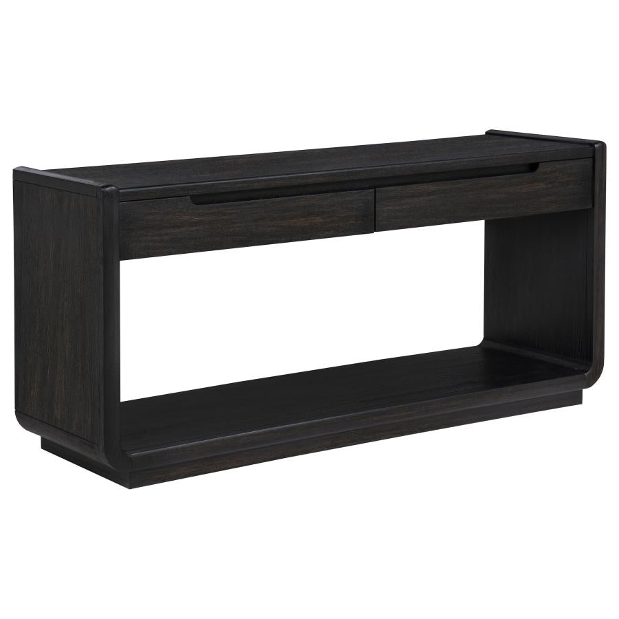 Leandro 2-drawer Entryway Sofa Console Table Burnished Black - 704639