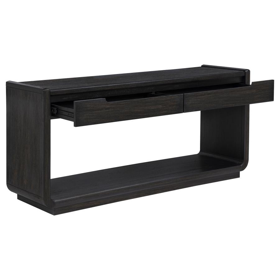 Leandro 2-drawer Entryway Sofa Console Table Burnished Black - 704639