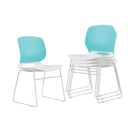 Ergonomic Backrest Stacking Chairs (Set of 4)