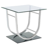 Danville Square U-Shaped Glass Top Side End Table Chrome - 704987