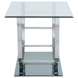 Danville Square U-Shaped Glass Top Side End Table Chrome - 704987