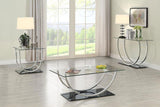 Danville Square U-Shaped Glass Top Side End Table Chrome - 704987
