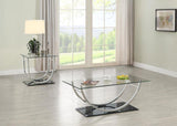 Danville 2-piece Glass Top Coffee and End Table Set Chrome - 704988-S2