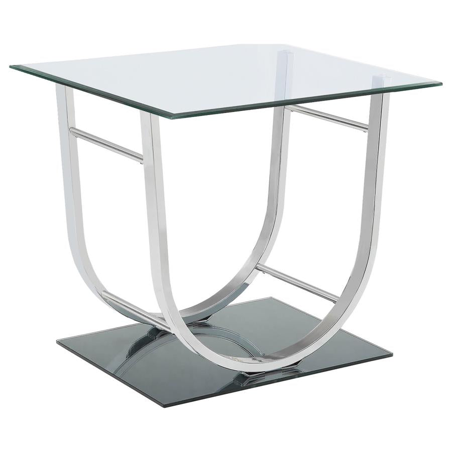 Danville 2-piece Glass Top Coffee and End Table Set Chrome - 704988-S2