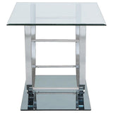 Danville 3-piece Glass Top Coffee and End Table Set Chrome - 704988-S3