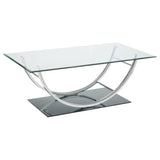 Danville 3-piece Glass Top Coffee and End Table Set Chrome - 704988-S3