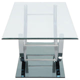 Danville Rectangular U-Shaped Glass Top Coffee Table Chrome - 704988