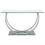 Danville U-shaped Glass Top Entryway Console Table Chrome - 704989