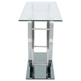 Danville U-shaped Glass Top Entryway Console Table Chrome - 704989