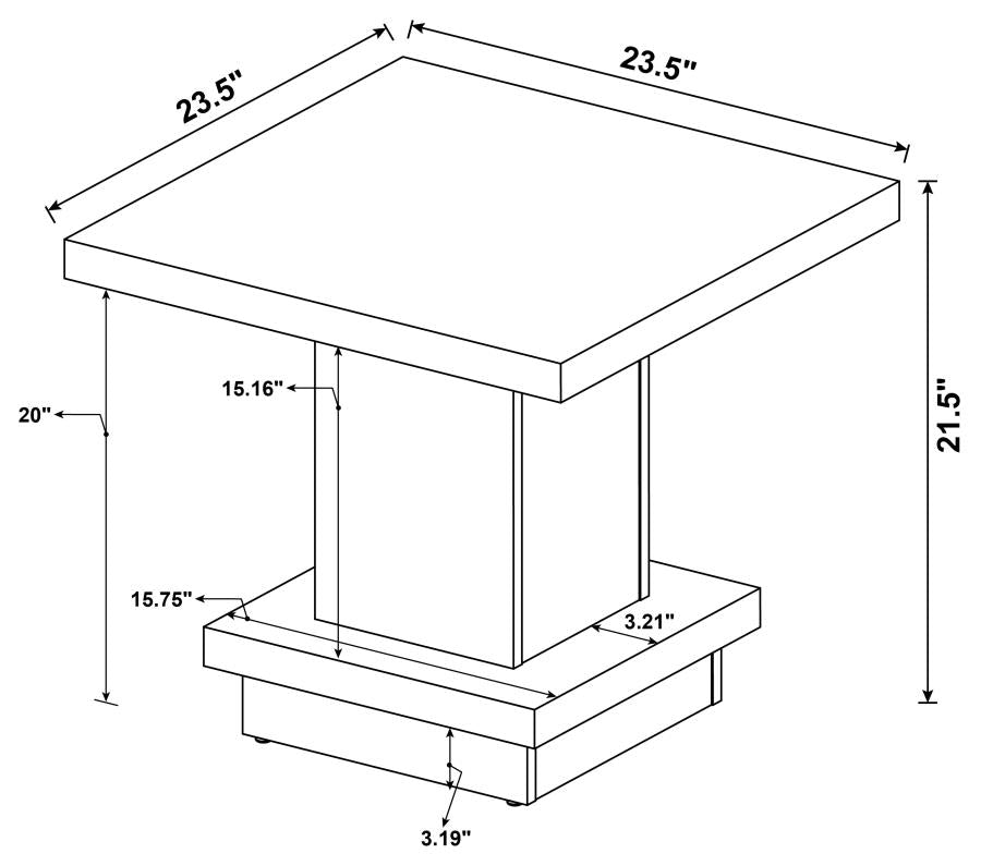 Reston Square Engineered Wood Side End Table Cappuccino - 705167
