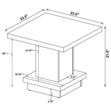 Reston 3-piece Square Coffee and End Table Set Cappuccino - 705168-S3