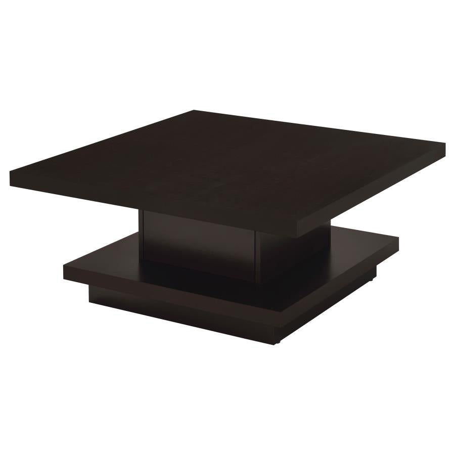 Reston Square Engineered Wood Coffee Table with Casters Cappuccino - 705168