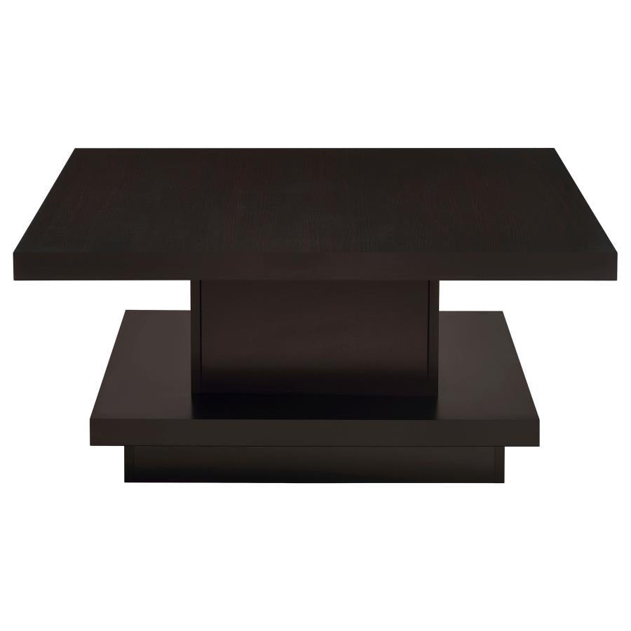 Reston Square Engineered Wood Coffee Table with Casters Cappuccino - 705168
