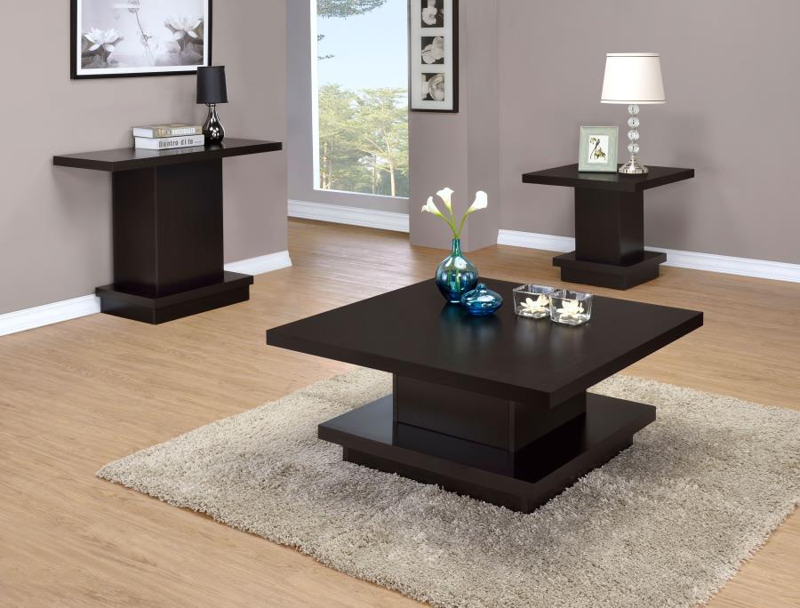 Reston Engineered Wood Pedestal Console Table Cappuccino - 705169