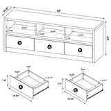 Rutland 59-inch 3-drawer TV Stand Media Console Black - 705802