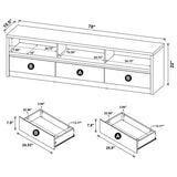 Rutland 78-inch 3-drawer TV Stand Media Console Black - 705803