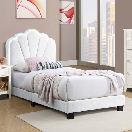 Bed With Floral Design Headboard And Built In LED Lighting
