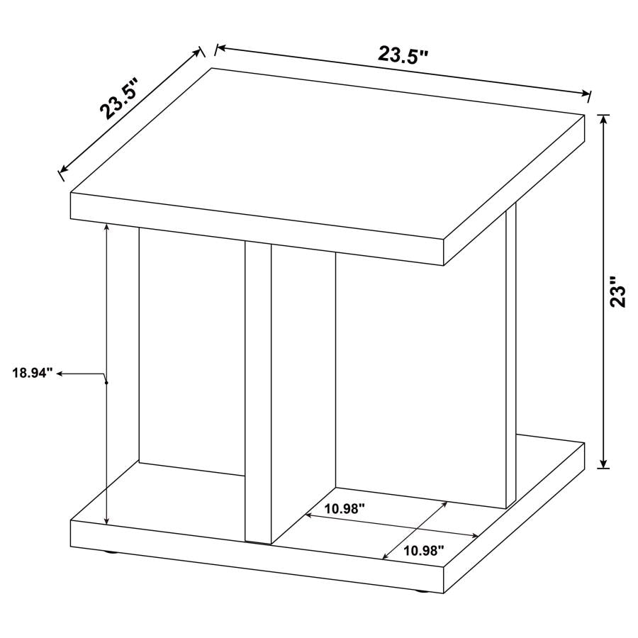 Cortona Square Engineered Wood End Side Table Mango - 706177