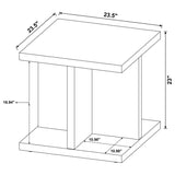Cortona Square Engineered Wood End Side Table Mango - 706177