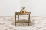 Arini Round End Side Table With Storage Shelf Sand Wash - 706187