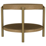 Arini Round End Side Table With Storage Shelf Sand Wash - 706187
