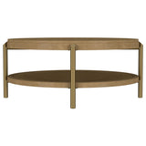 Arini Round Coffee Table With Storage Shelf Sand Wash - 706188