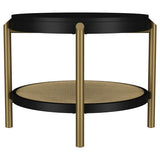 Arini Round End Side Table With Storage Shelf Black - 706197