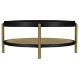 Arini Round Coffee Table With Storage Shelf Black - 706198