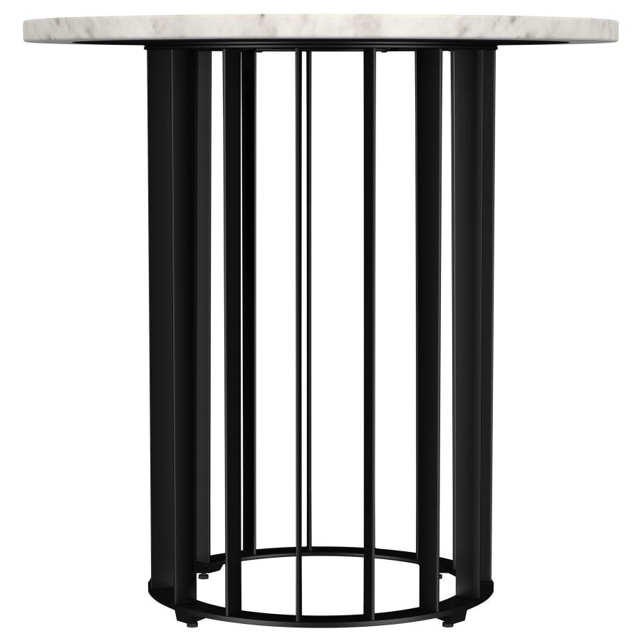 Haven 3-piece Round Marble Coffee and End Table Set Black - 706208-S3