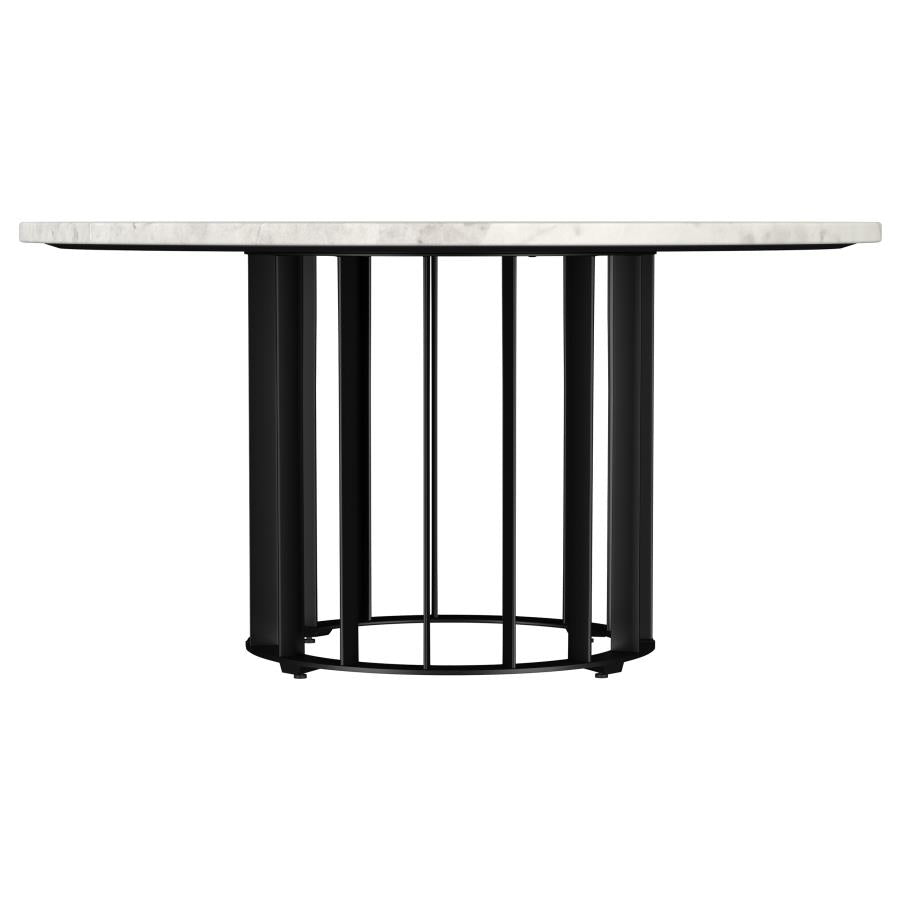 Haven 3-piece Round Marble Coffee and End Table Set Black - 706208-S3