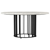 Haven Round Genuine White Marble Top Coffee Table Black - 706208